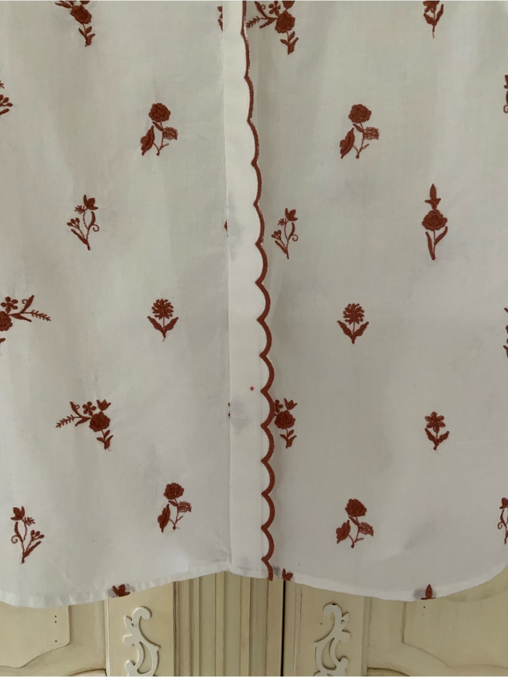 Talbots Floral Embroidered Ruffle-Trim Blouse - Picture 4 of 12